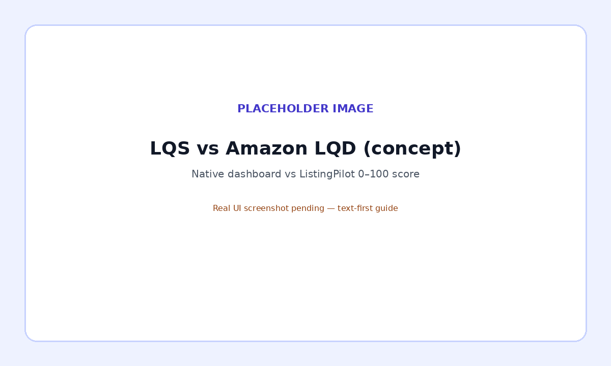 Placeholder comparing Amazon Listing Quality Dashboard vs ListingPilot Listing Quality Score concept